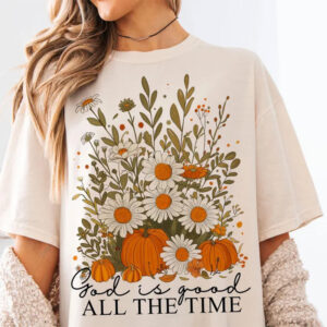 God Is Good All The Time Fall Christian Comfort Colors T shirt 1