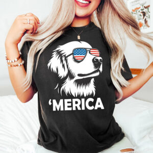 Golden Retriever Lover, 4th of July Dog Shirt 1
