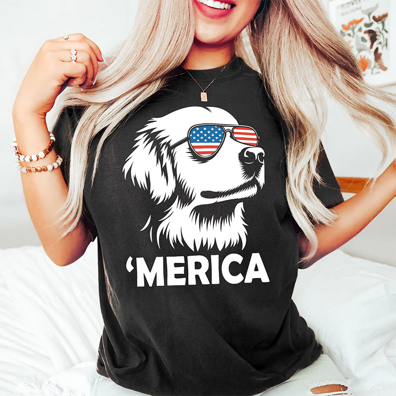 Golden Retriever Lover, 4th Of July Dog Shirt Golden Retriever Lover, 4th Of July Dog Shirt