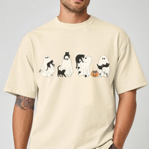 Halloween Black Cat, Spooky Season Comfort Colors Tee 1