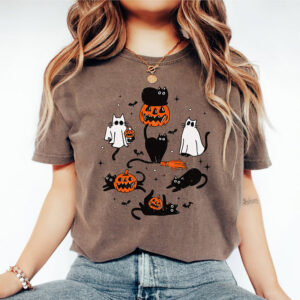 Halloween Ghost Cats Cute Comfort Colors Shirt Halloween Ghost Cats Cute Comfort Colors Shirt