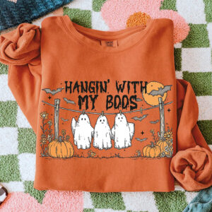 Hangin With My Boos Hanging Ghosts Halloween Comfort Colors T-shirt