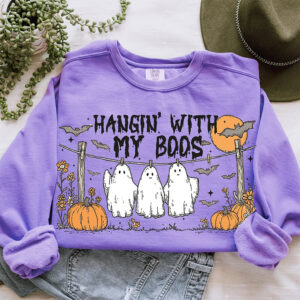 Hangin With My Boos Hanging Ghosts Halloween Comfort Colors T shirt 2