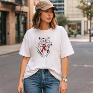Heart Disease Awareness Red Ribbons Supportive Shirt