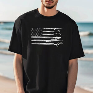 Hunting and Fishing American Flag, Hunting Season Gift Shirt 1