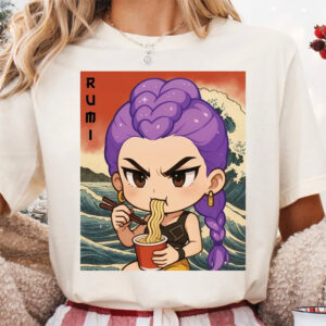 Huntrix Girls Rumi Big Wave Art Graphic T shirt