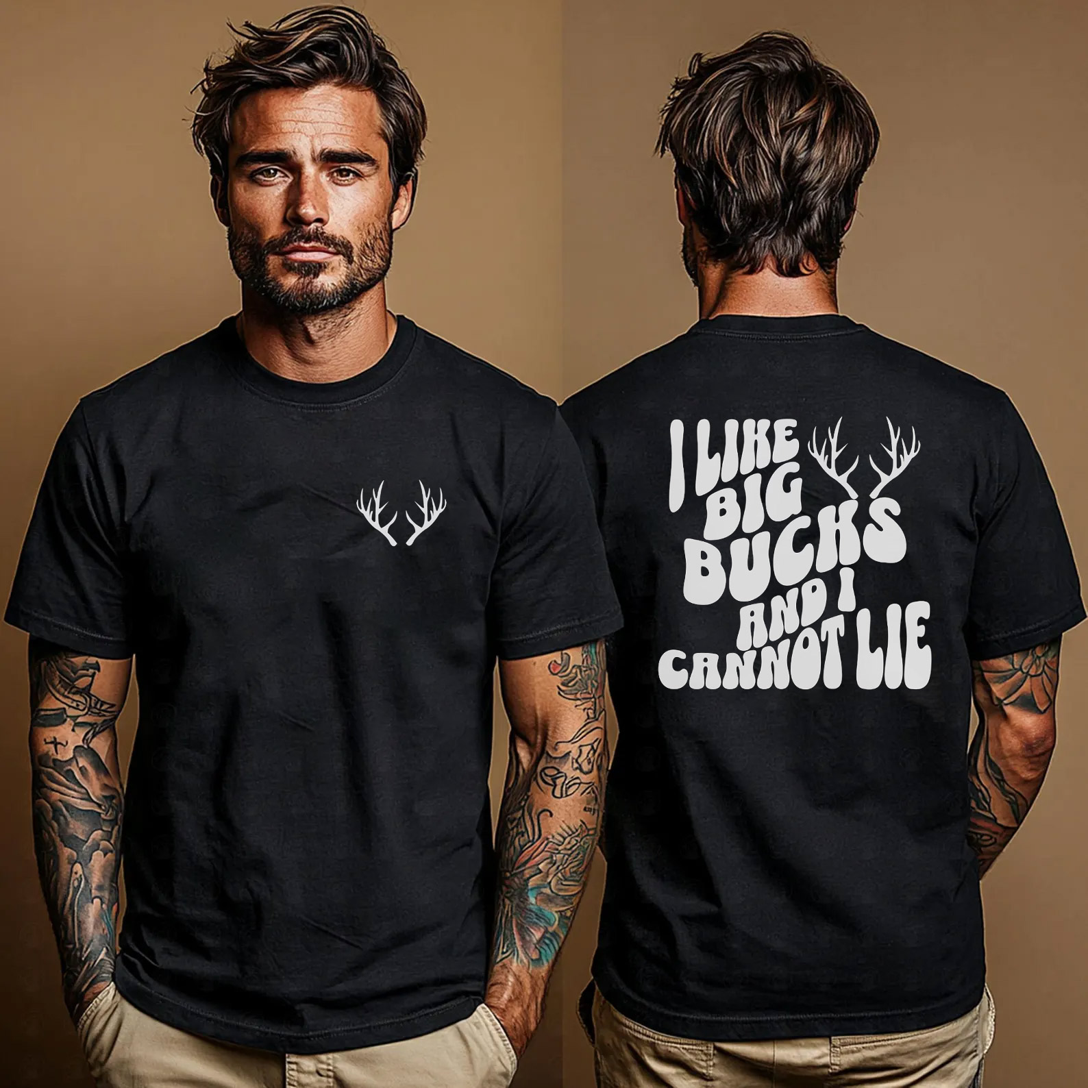 I Like Big Bucks Funny Deer Season 2-Sided T-shirt I Like Big Bucks Funny Deer Season 2-Sided T-shirt