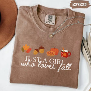 Just a Girl Who Loves Fall Cozy Season Comfort Colors T shirt 2