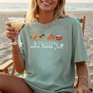 Just a Girl Who Loves Fall Cozy Season Comfort Colors T shirt