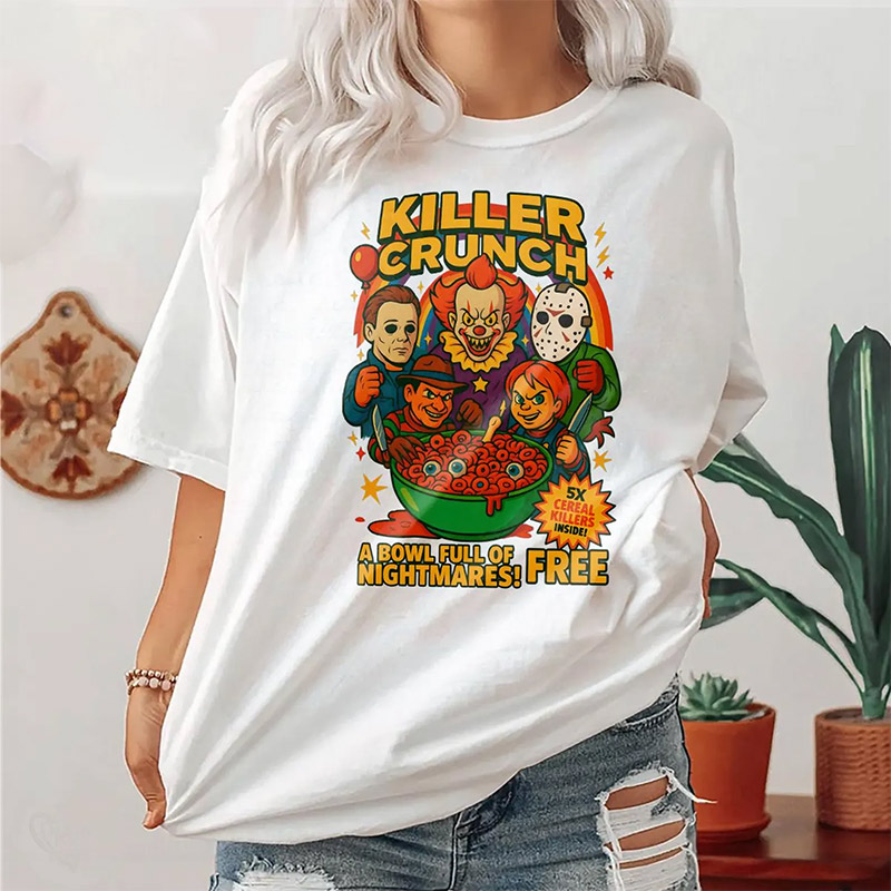 Killer Crunch Cereal Box Halloween Breakfast T-shirt Killer Crunch Cereal Box Halloween Breakfast T-shirt