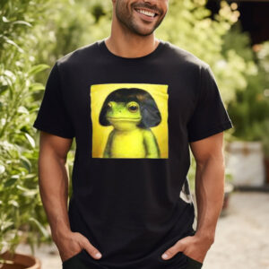 Lady Frog With Hair Funny Frog Meme T shirt 3