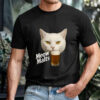 Meow Malts Funny Cat Drinking Beer T-shirt