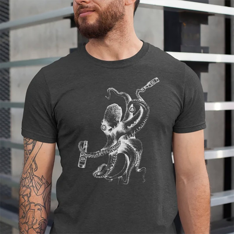 Octopus Drinking Beer Funny Beer Shirt Octopus Drinking Beer Funny Beer Shirt