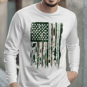 Outdoor Fishing American Flag T-shirt Outdoor Fishing American Flag T-shirt