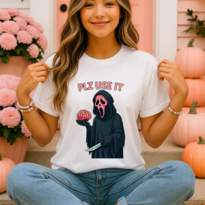 PLZ USE IT Your Brain Funny Sarcastic Ghostface Spooky Comfort Colors T shirt