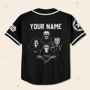Personalize Disney Star Wars Dark Side Black Striped Baseball Jersey 1