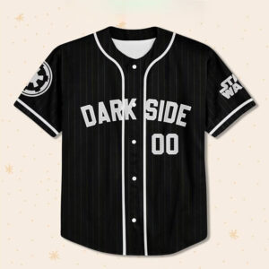 Personalize Disney Star Wars Dark Side Black Striped Baseball Jersey