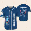 Personalize Disney Stitch Blue Funny Stitch Birthday Baseball Jersey