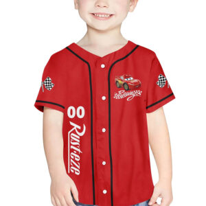 Personalize Lightning Mcqueen speed Red Dark Baseball Jersey