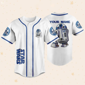 Personalize Star Wars Astromech Droid R2 D2 Baseball Jersey 1