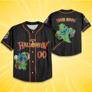 Personalized Disney Halloween Stitch Baseball Jersey Personalized Disney Halloween Stitch Baseball Jersey