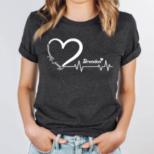 Personalized Name heart awareness month Comfort Colors T shirt 3