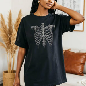 Skeleton Rib Dark Art Comfort Colors T shirt 2