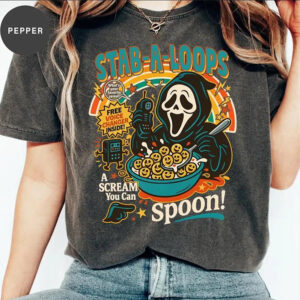 Stab A Loops Cereal Scream Ghostface Comfort Color Shirt 2