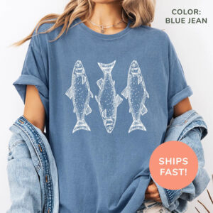 Trout Fish Fishing Comfort Colors Tee 1