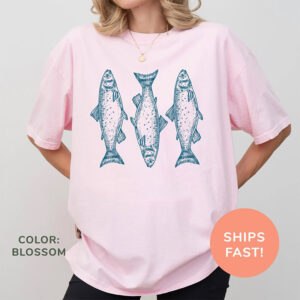 Trout Fish Fishing Comfort Colors Tee