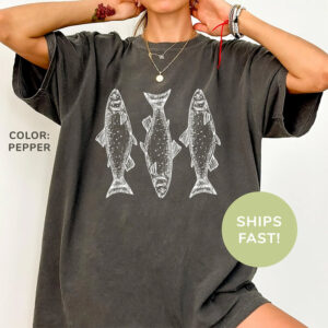 Trout Fish Fishing Comfort Colors Tee 3