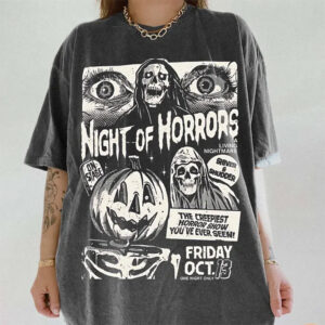 Vintage 90s Halloween Night Of Horrors Comfort Colors Tee