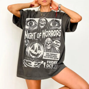 Vintage 90s Halloween Night Of Horrors Comfort Colors Tee 2