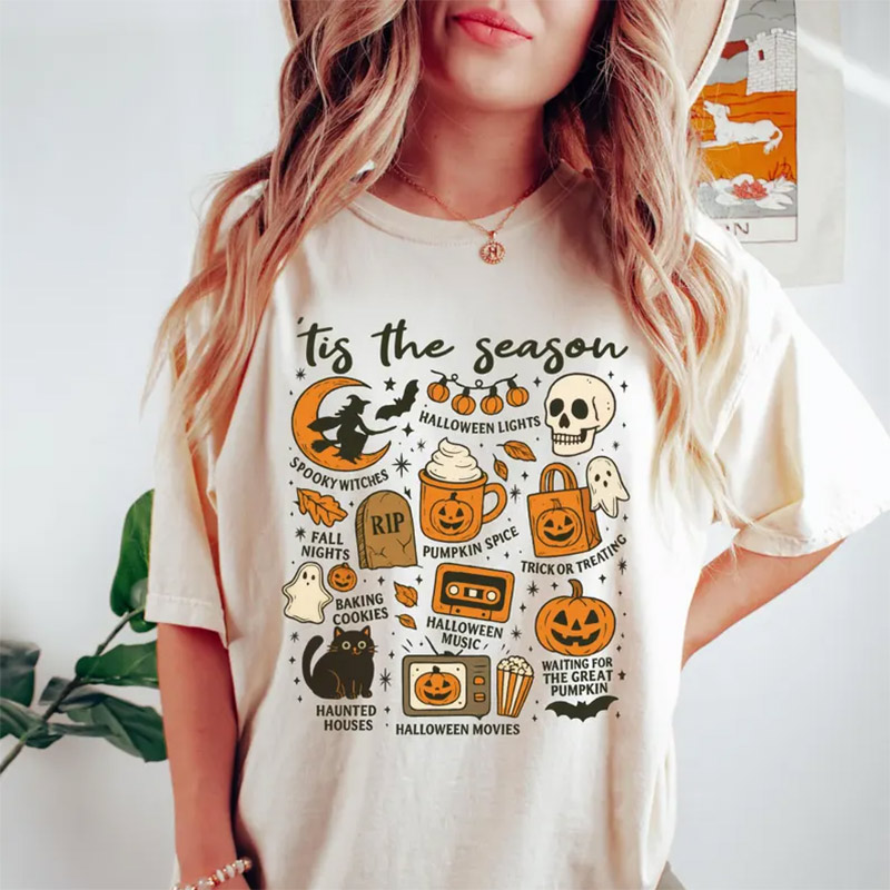 Vintage Tis The Season Spooky Vibes Comfort Colors T-shirt
