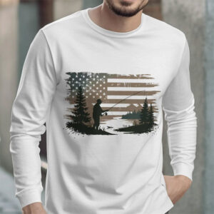 fishing trip American Flag Outdoor Activity T shirt 2